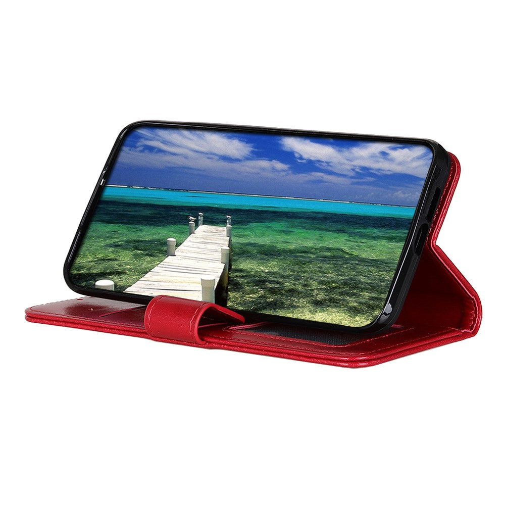 Til Samsung Galaxy A35 5G Cover med Crazy Horse Tekstur, Læder og Standfunktion