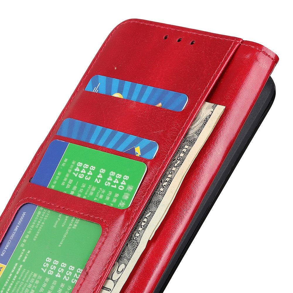 Til Samsung Galaxy A35 5G Cover med Crazy Horse Tekstur, Læder og Standfunktion