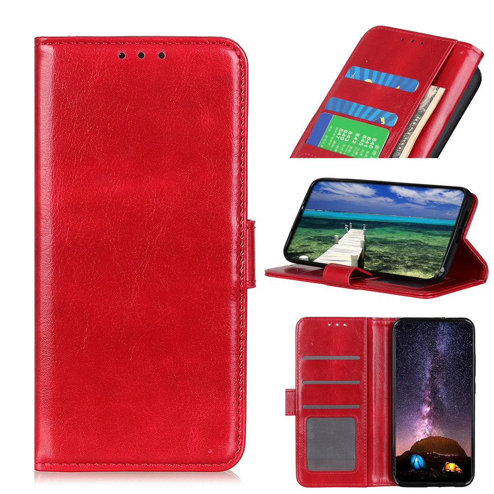 Til Samsung Galaxy A35 5G Cover med Crazy Horse Tekstur, Læder og Standfunktion