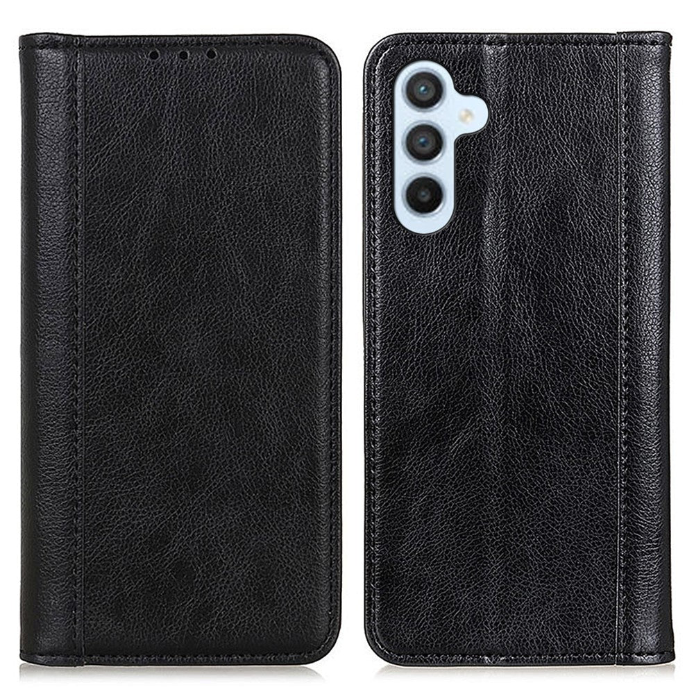 Magnetiskt skal för Samsung Galaxy A35 5G, stötsäkert, delat läder, stativfodral