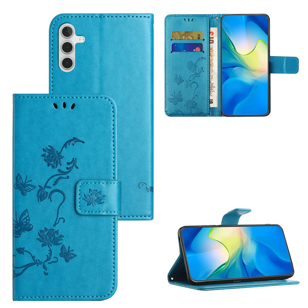 Til Samsung Galaxy A35 5G Cover med præget PU-læderpung og stativ til mobiltelefon