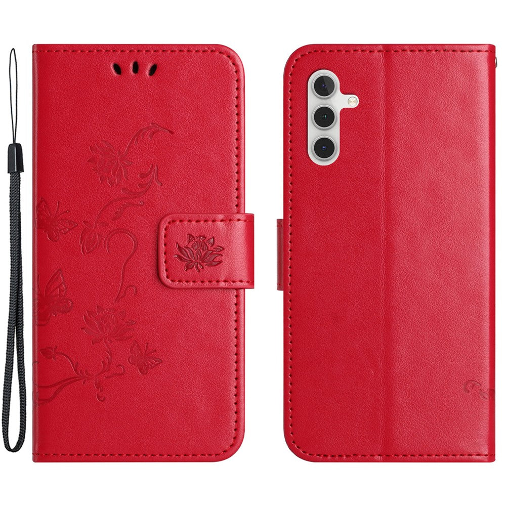 Til Samsung Galaxy A35 5G Cover med præget PU-læderpung og stativ til mobiltelefon