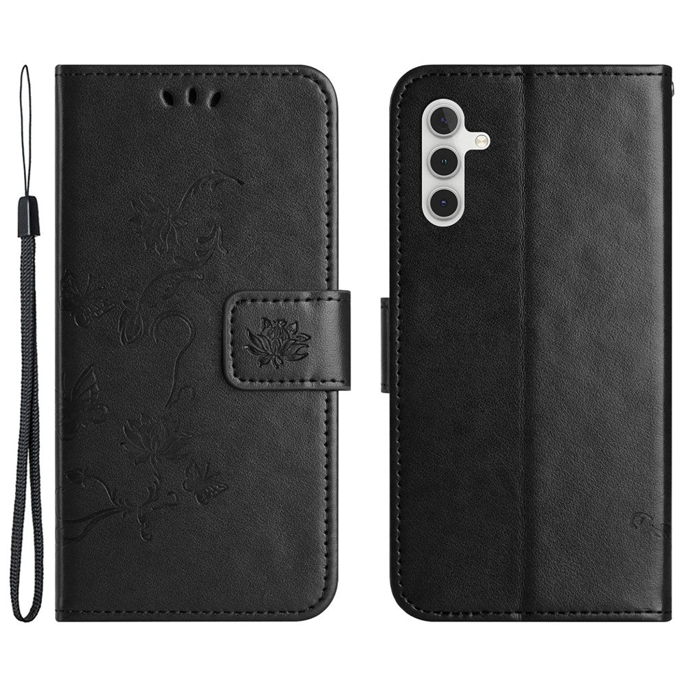 Til Samsung Galaxy A35 5G Cover med præget PU-læderpung og stativ til mobiltelefon