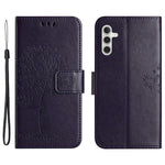For Samsung Galaxy A35 5G Case Owl Tree Imprinted Leather Stand Wallet Phone Cover
