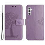For Samsung Galaxy A35 5G Case Owl Tree Imprinted Leather Stand Wallet Phone Cover