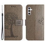 For Samsung Galaxy A35 5G Case Owl Tree Imprinted Leather Stand Wallet Phone Cover