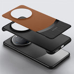 SULADA For Huawei Mate 60 Frameless Case Genuine Cow Leather+PC Slim Fit Phone Cover