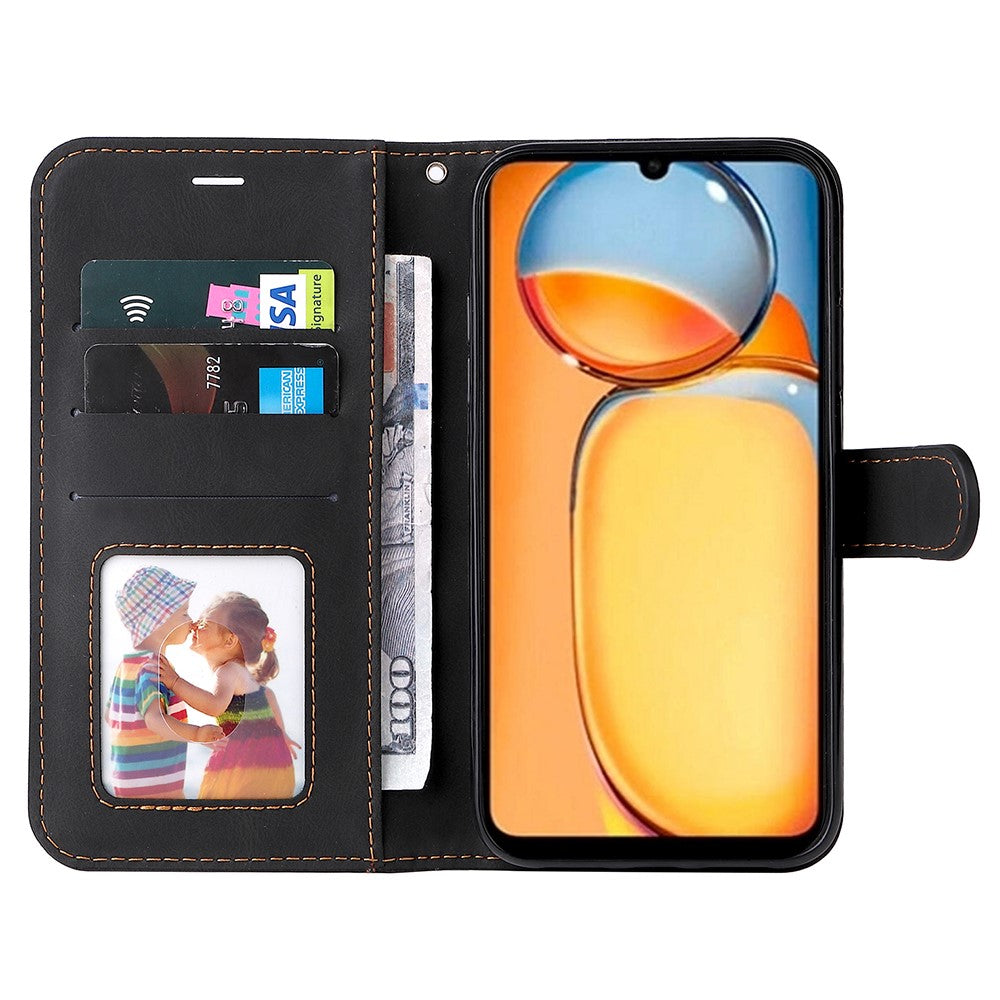 For Xiaomi Redmi 13C 4G / 13C 5G / 13R 5G / Poco M6 5G / Poco C65 4G Phone Case PU Leather Three-Color Splicing Flip Cover