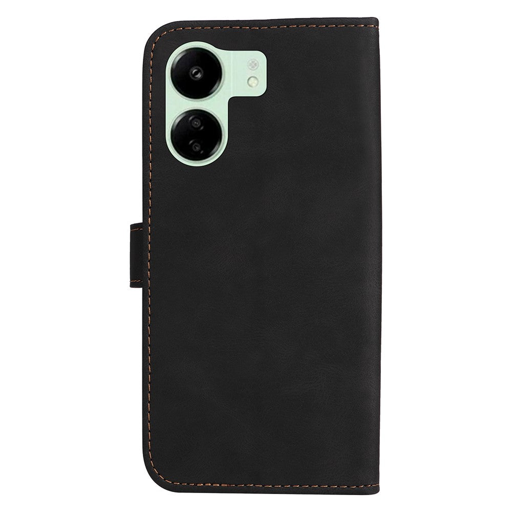 For Xiaomi Redmi 13C 4G / 13C 5G / 13R 5G / Poco M6 5G / Poco C65 4G Phone Case PU Leather Three-Color Splicing Flip Cover