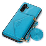 Til Samsung Galaxy A15 4G / 5G Cover Kortholder PU+TPU Cover med Skulderrem