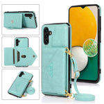 Til Samsung Galaxy A15 4G / 5G Cover Kortholder PU+TPU Cover med Skulderrem