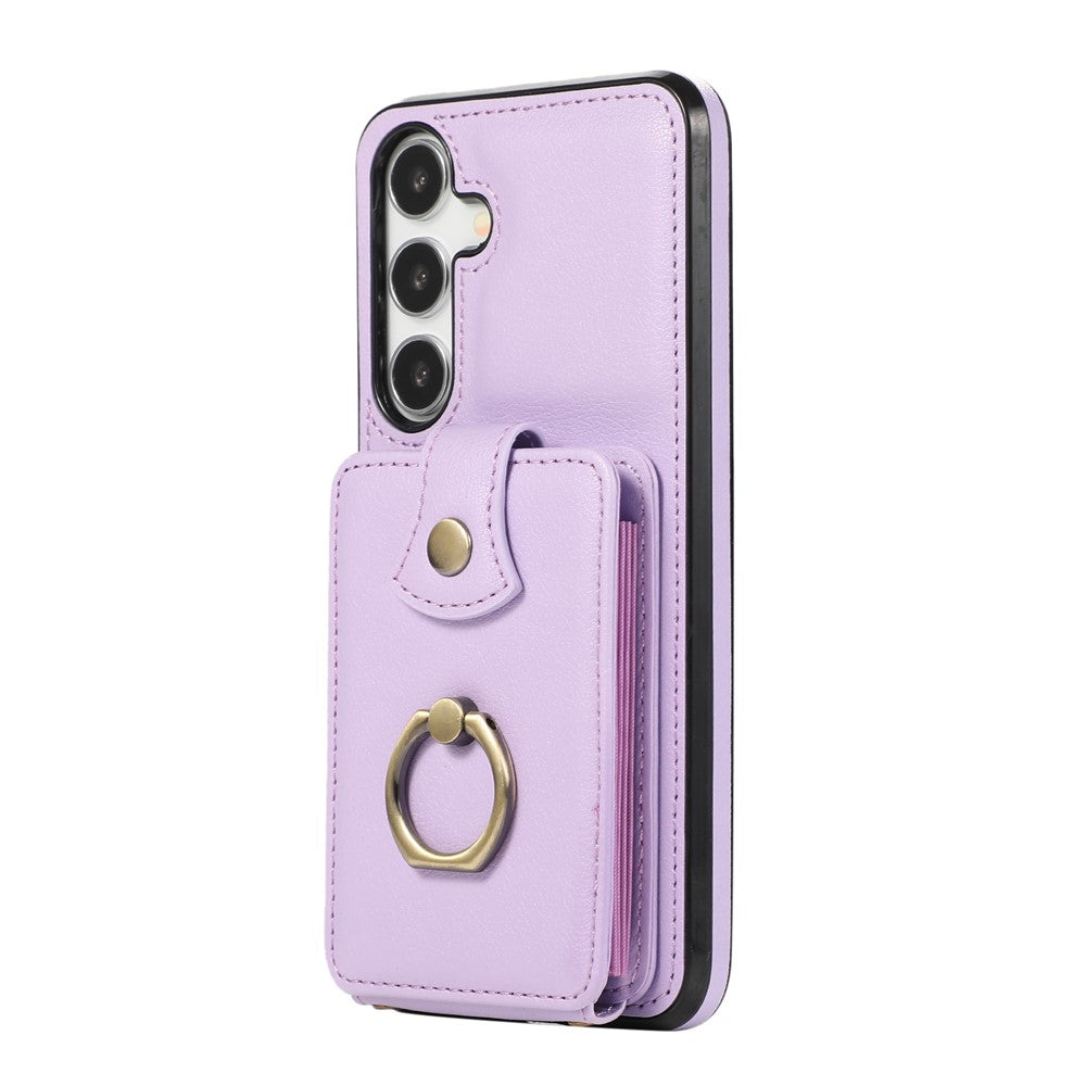 For Samsung Galaxy A24 4G (162.1 x 77.6 x 8.3mm) Case Kickstand Slim-Fit TPU+PU Leather Mobile Phone Cover