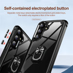 For Samsung Galaxy S24+ Cell Phone Case Anti-scratch PC+TPU Metal Ring Kickstand Protective Cover