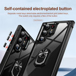 For Samsung Galaxy S24 Ultra Case Drop-proof PC+TPU Metal Ring Kickstand Phone Back Shell