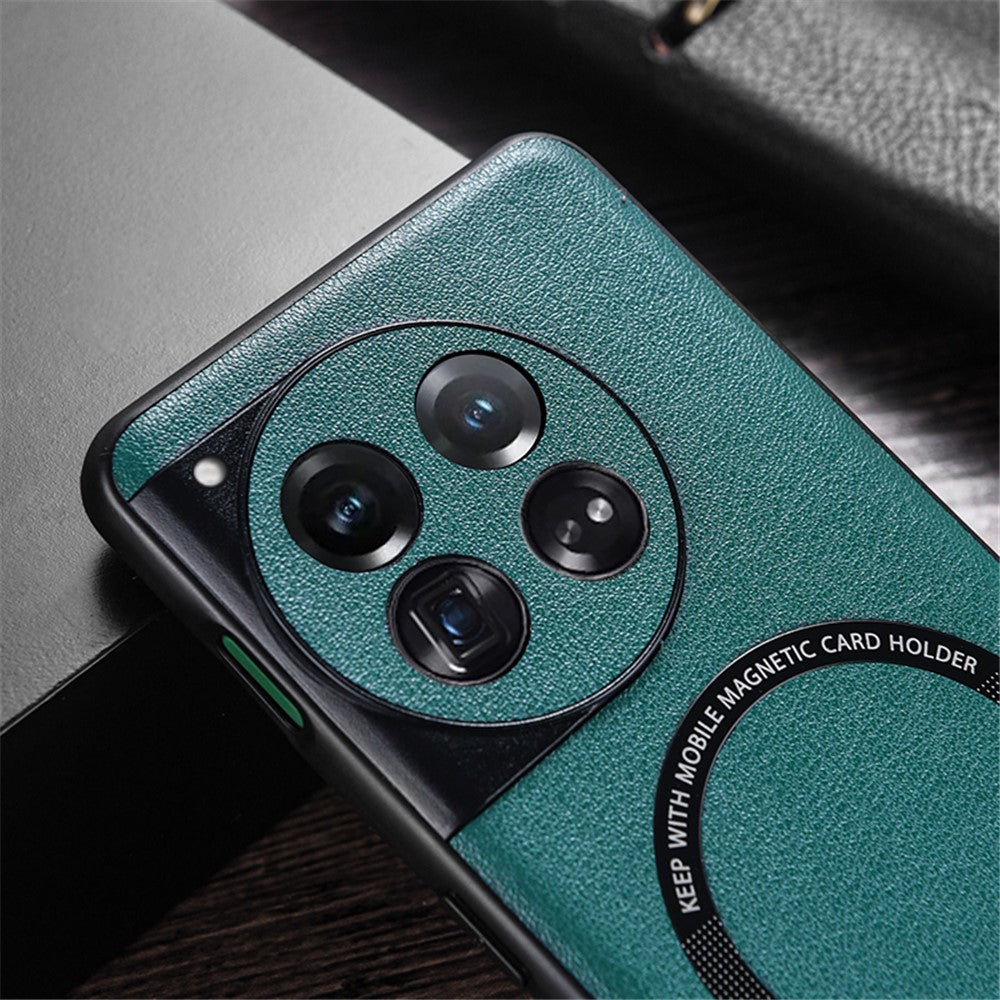 For OnePlus 12 5G Case PU Leather+TPU Phone Back Cover Magnetic Case