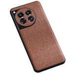 For OnePlus 12 5G Phone Case Shockproof Cloth+Hard PC Cell Phone Back Cover