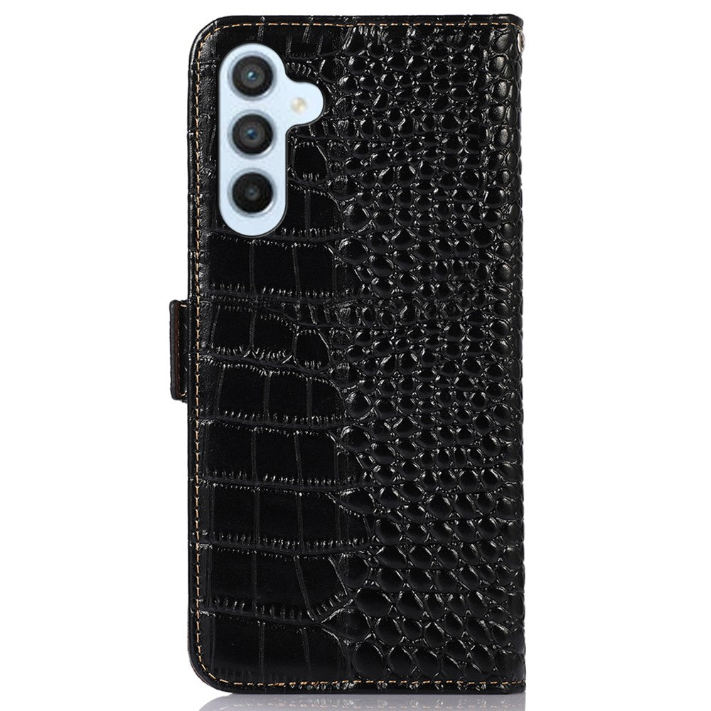 For Samsung Galaxy A35 5G Case with Card Holder Genuine Cow Leather RFID Blocking Cover