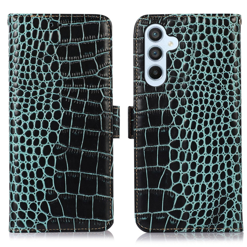 For Samsung Galaxy A35 5G Case with Card Holder Genuine Cow Leather RFID Blocking Cover