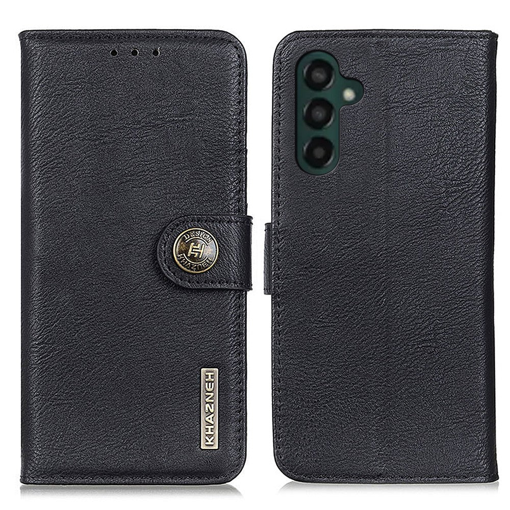 KHAZNEH For Samsung Galaxy A35 5G Leather Cases Stand Cowhide Texture Phone Cover Wallet