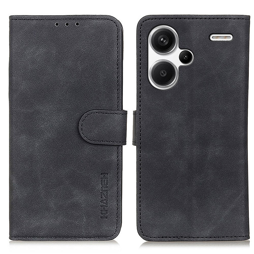 KHAZNEH För Xiaomi Redmi Note 13 Pro+ 5G Stativskal PU Läder Retro Mobilskal