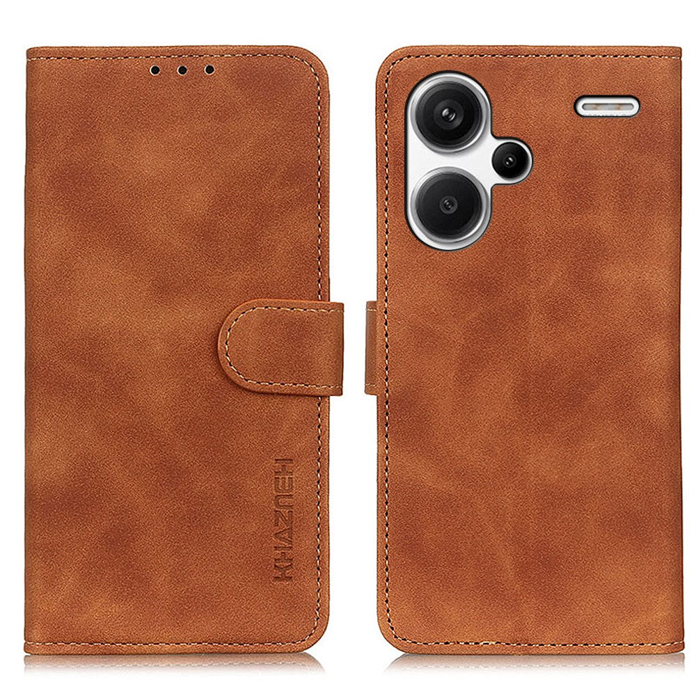 KHAZNEH För Xiaomi Redmi Note 13 Pro+ 5G Stativskal PU Läder Retro Mobilskal
