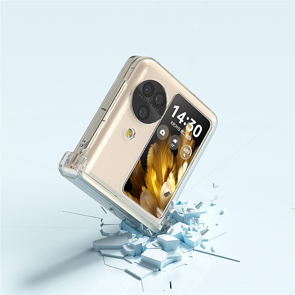 For Oppo Find N3 Flip 5G Clear PC Phone Case Hinge Protection Back Cover