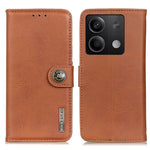 KHAZNEH For Xiaomi Redmi Note 13 5G Cowhide Texture Case Leather Phone Wallet Cover