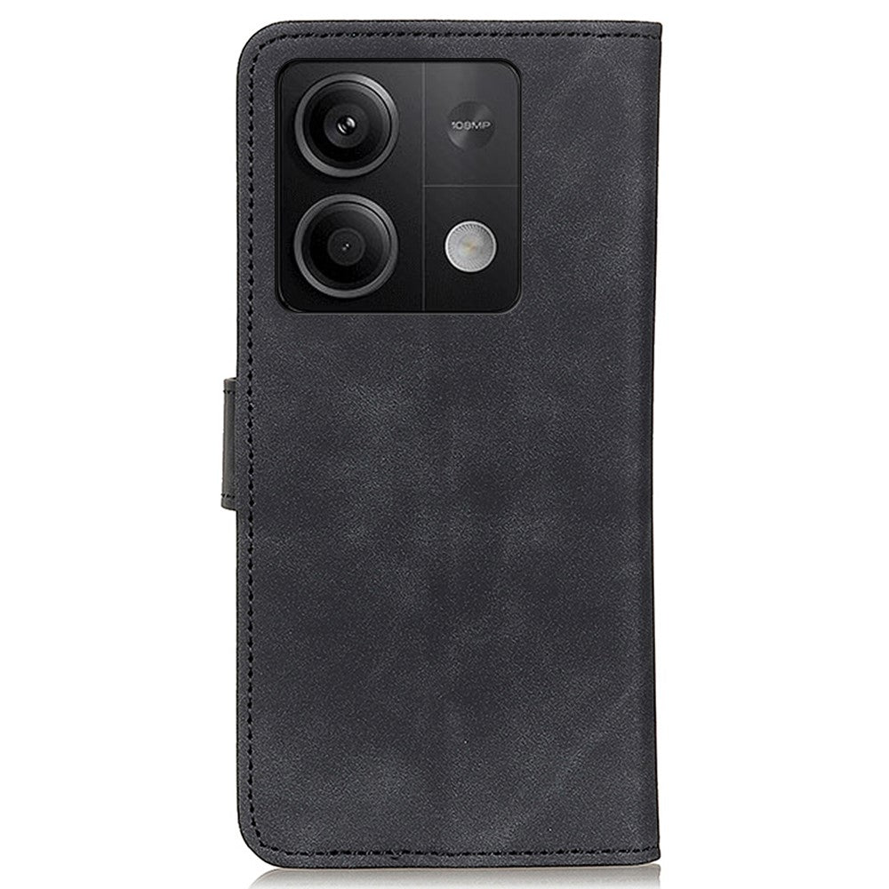 KHAZNEH Skal För Xiaomi Redmi Note 13 5G Retro PU Läder Smartmobil Stativfodral
