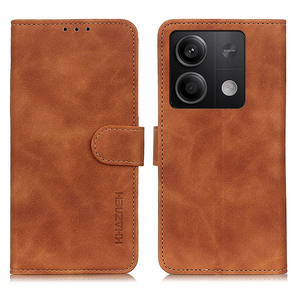 KHAZNEH For Xiaomi Redmi Note 13 5G Case Retro PU Leather Smart Phone Stand Cover