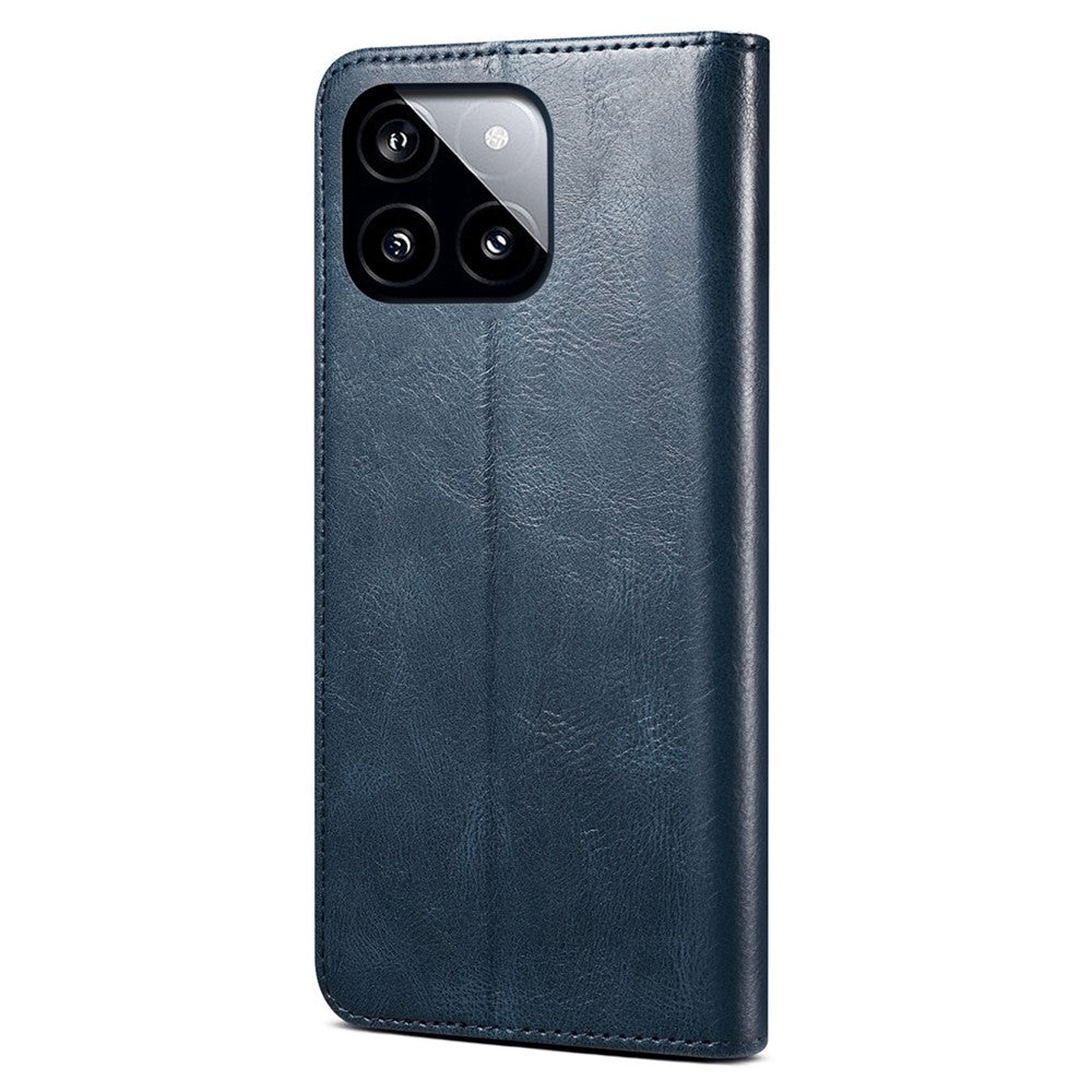 For Xiaomi Redmi K70E 5G / Poco X6 Pro 5G Leather Case Wallet Waxy Crazy Horse Texture Stand Cover