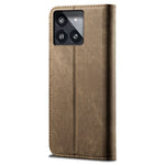 For Xiaomi Redmi K70E 5G / Poco X6 Pro 5G Leather Case Wallet Jeans Cloth Texture Phone Protective Cover