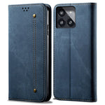 For Xiaomi Redmi K70E 5G / Poco X6 Pro 5G Leather Case Wallet Jeans Cloth Texture Phone Protective Cover