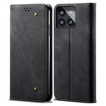 For Xiaomi Redmi K70E 5G / Poco X6 Pro 5G Leather Case Wallet Jeans Cloth Texture Phone Protective Cover