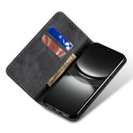 For Huawei nova 12 5G Case with Wallet Jeans Cloth Texture PU Leather Phone Cover Protector