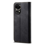 For Huawei nova 12 5G Case with Wallet Jeans Cloth Texture PU Leather Phone Cover Protector