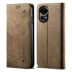 For Huawei nova 12 5G Case with Wallet Jeans Cloth Texture PU Leather Phone Cover Protector