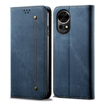 For Huawei nova 12 5G Case with Wallet Jeans Cloth Texture PU Leather Phone Cover Protector