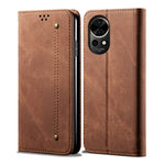 Huawei Nova 12 Pro 5G / Nova 12 Ultra 5G-cover med kortholder, pung, denimstof, PU-læder og stativ