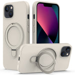 For iPhone 13 Case PC + Silicone Kickstand Magnetic Phone Cover