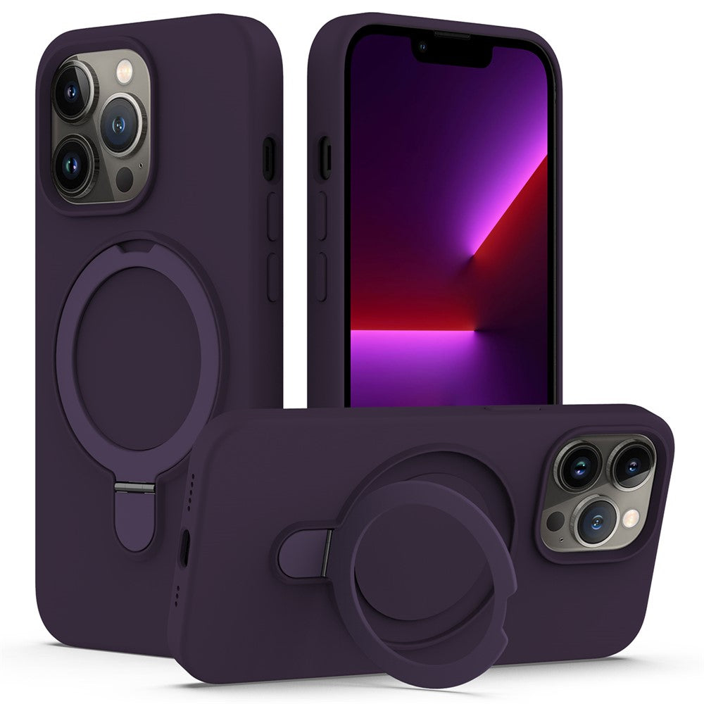 Magnetiskt skal för iPhone 13 Pro Max, ringstativ, PC + silikonmobilskal