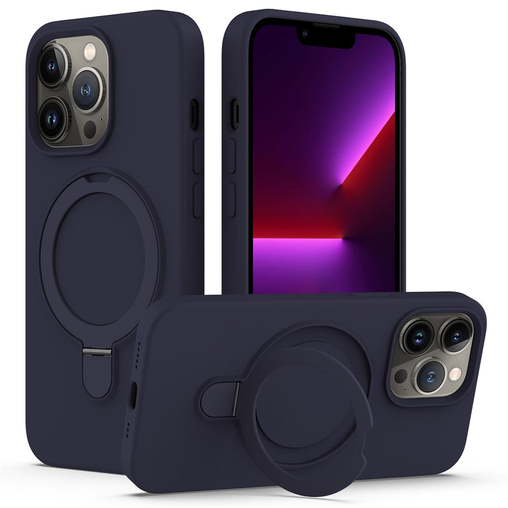 Magnetiskt skal för iPhone 13 Pro Max, ringstativ, PC + silikonmobilskal