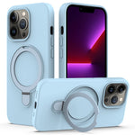 Magnetiskt skal för iPhone 13 Pro Max, ringstativ, PC + silikonmobilskal