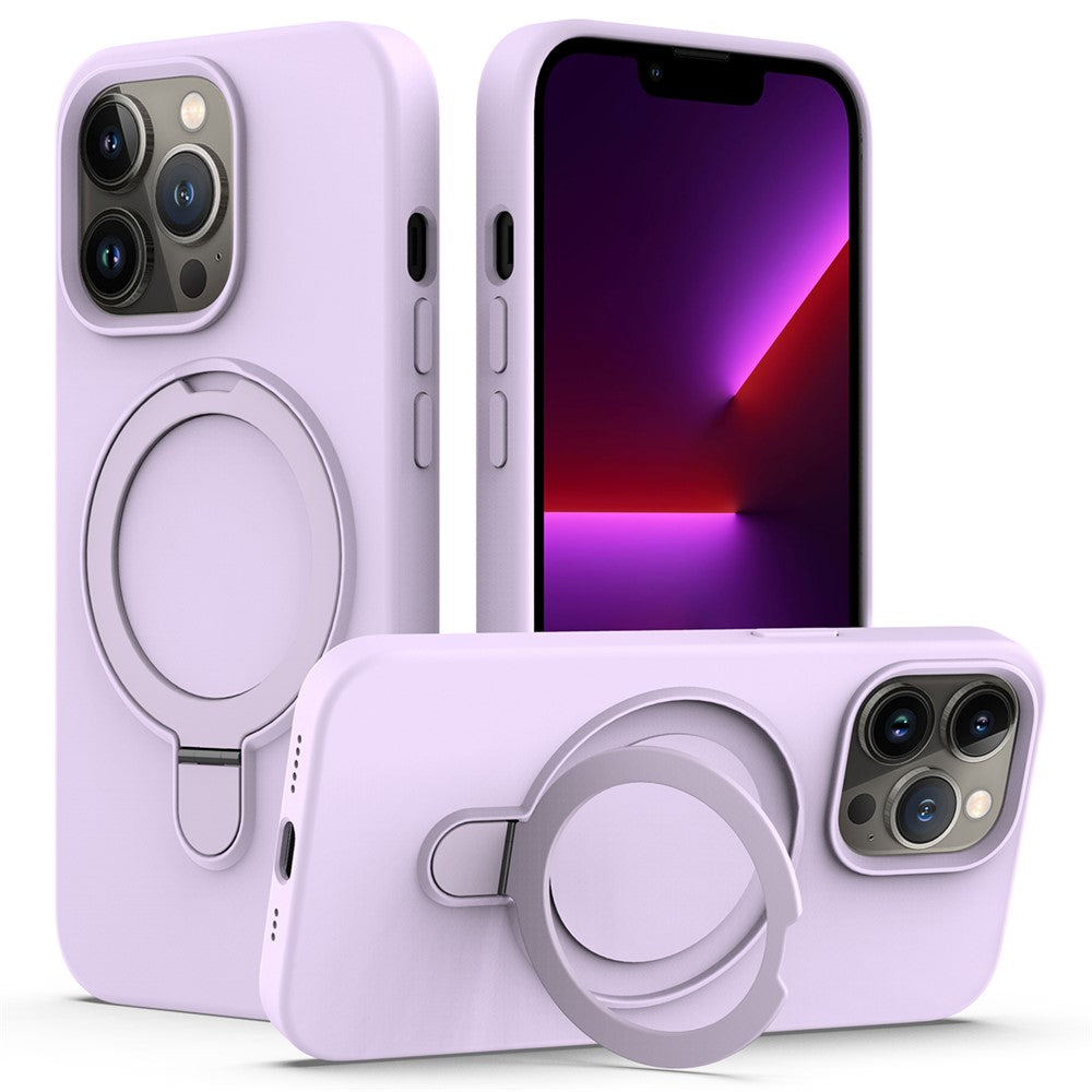Magnetiskt skal för iPhone 13 Pro Max, ringstativ, PC + silikonmobilskal