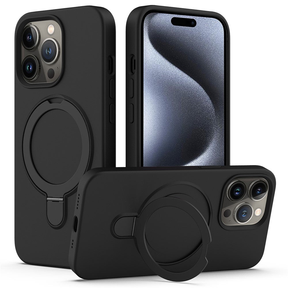 Magnetiskt skal för iPhone 15 Pro med ringstöd och fallskydd