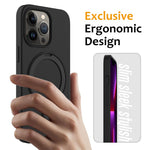 For iPhone 15 Pro Magnetic Case Ring Kickstand Anti-drop Phone Cover