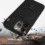 For iPhone 15 Pro Magnetic Case Ring Kickstand Anti-drop Phone Cover