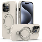 For iPhone 15 Pro Magnetic Case Ring Kickstand Anti-drop Phone Cover