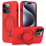 For iPhone 15 Pro Magnetic Case Ring Kickstand Anti-drop Phone Cover