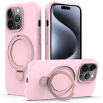 For iPhone 15 Pro Magnetic Case Ring Kickstand Anti-drop Phone Cover