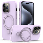 For iPhone 15 Pro Magnetic Case Ring Kickstand Anti-drop Phone Cover